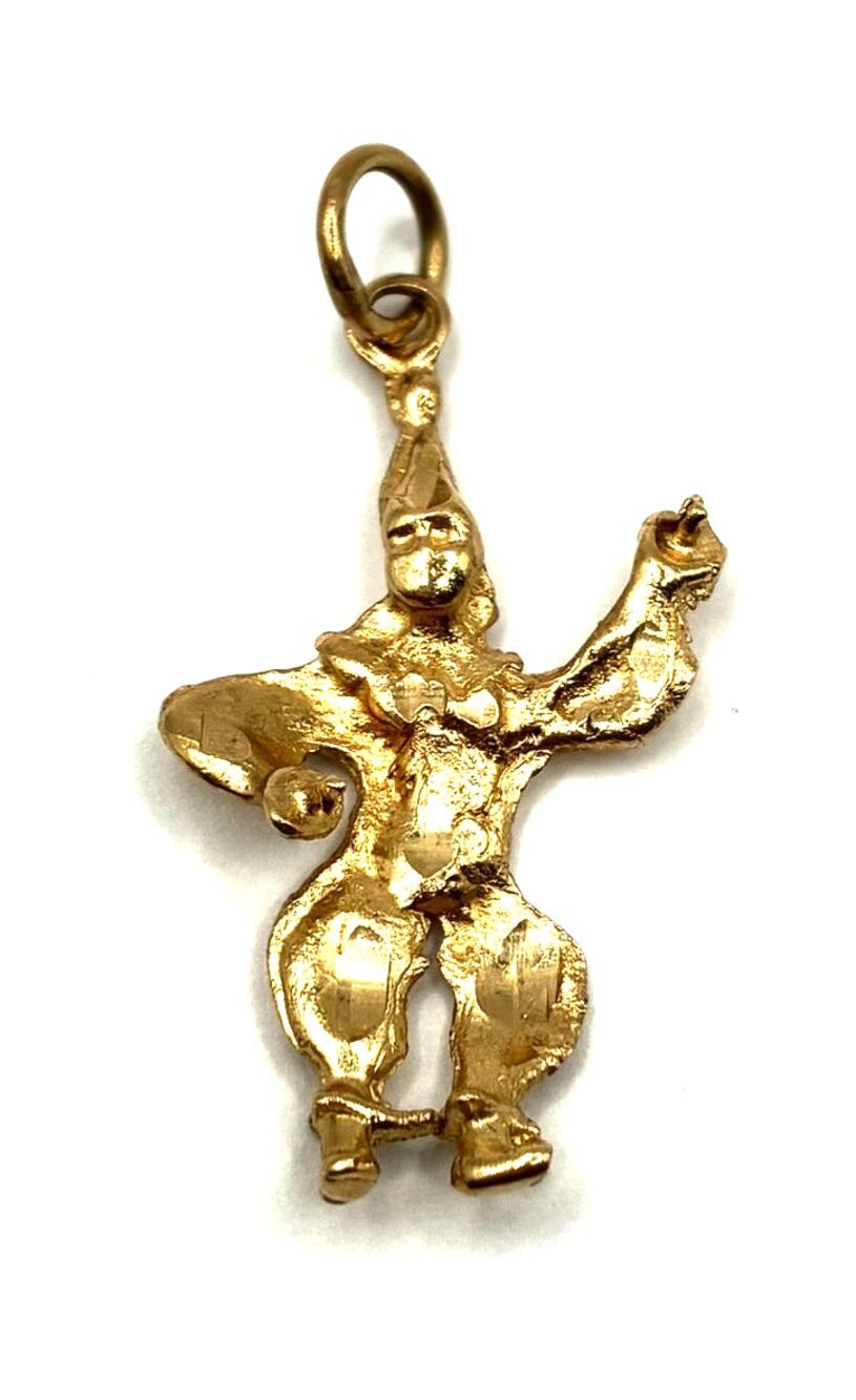 14k Yellow Gold Clown Pendant / Charm 1"